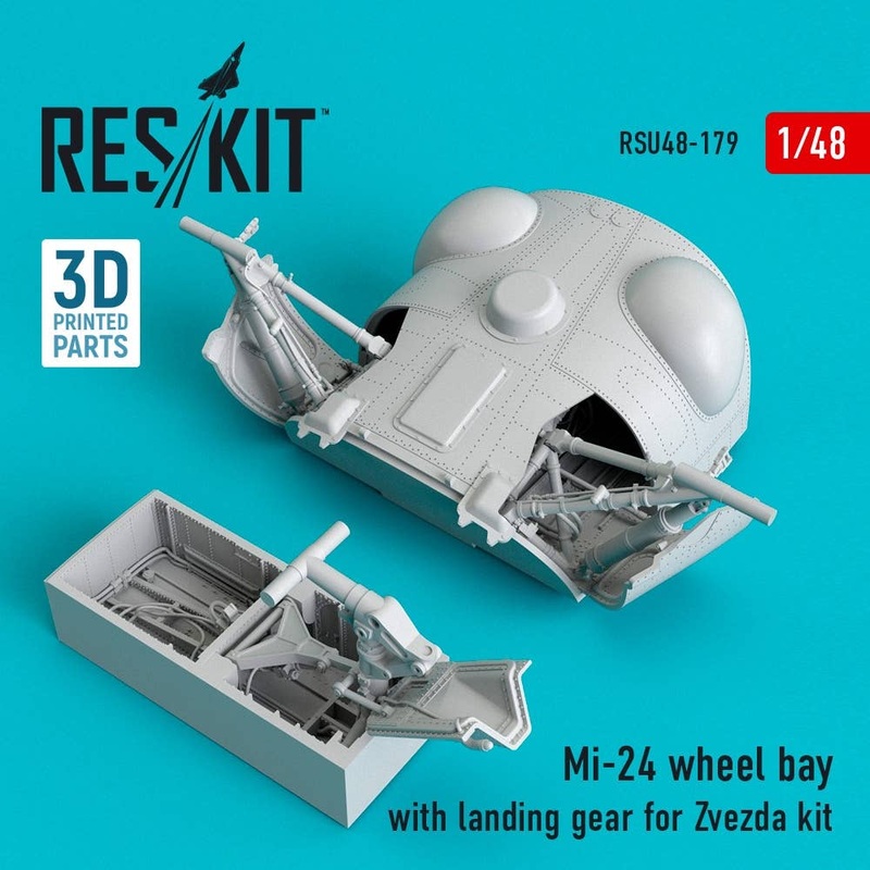 1/48 Mi-24 wheel bay with landing gear for Zvezda kit