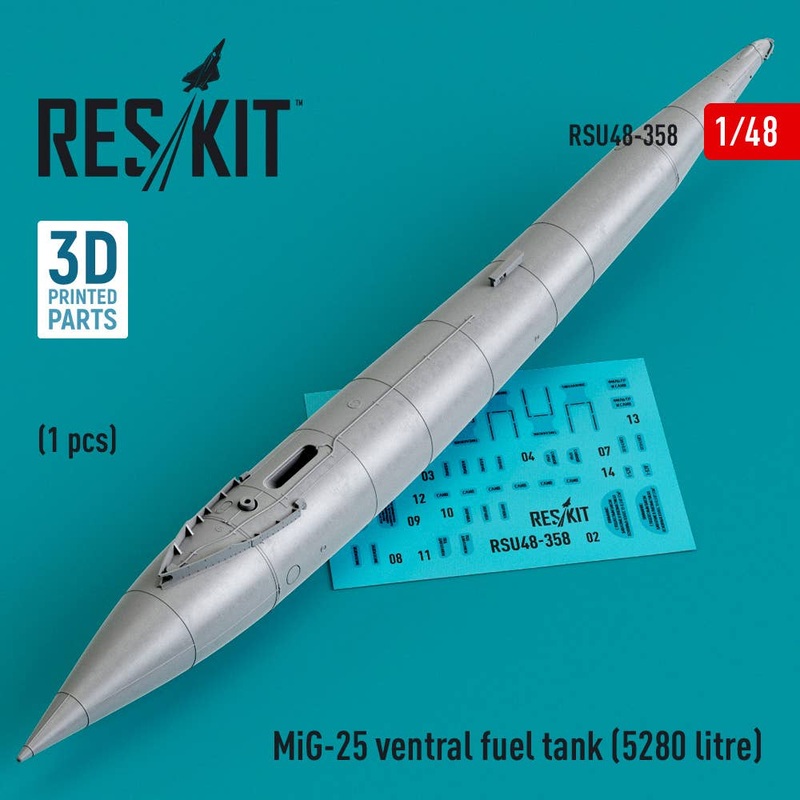 1/48 MiG-25 ventral fuel tank (5280 litre) (3D printed)