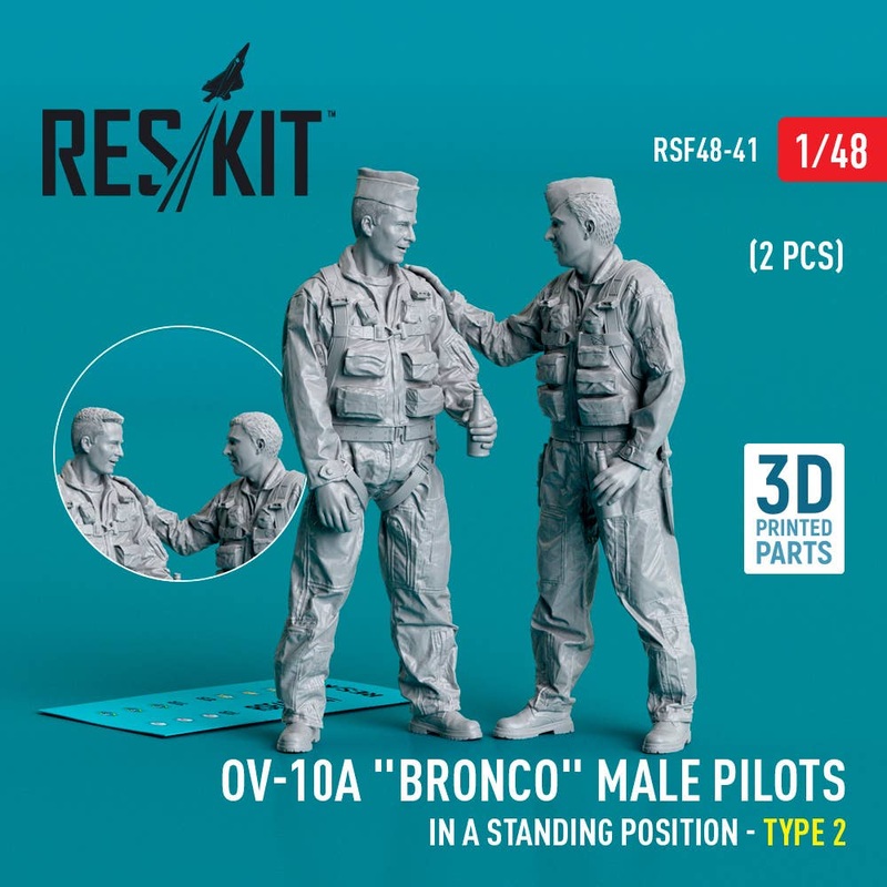 1/48 OV-10A Bronco male pilots (in a standing position - type 2) (2 pcs) (3D Printed)
