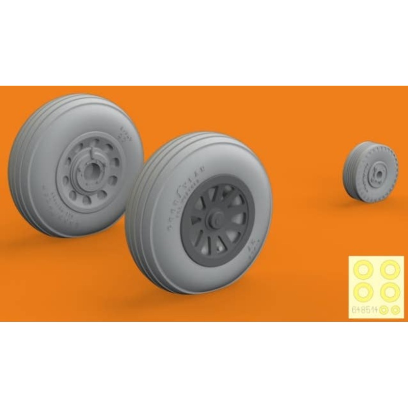 1/48 P-51D Wheels Grooved (for Eduard)