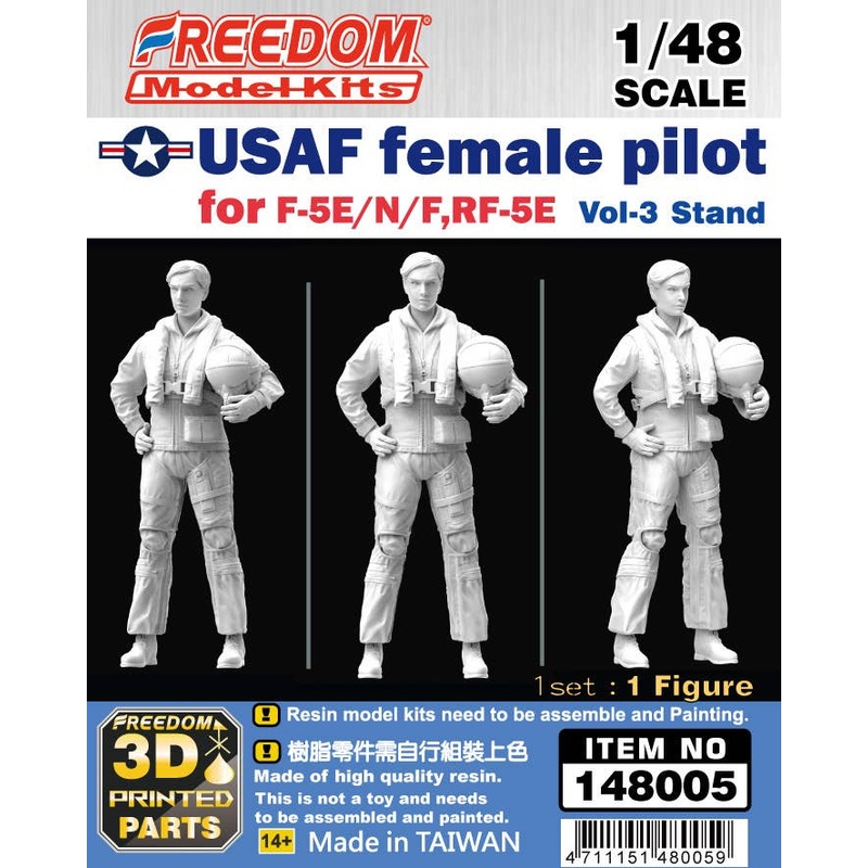 1/48 USAF Female Pilot for F-5E/N/F 3D Printed Resin Figure