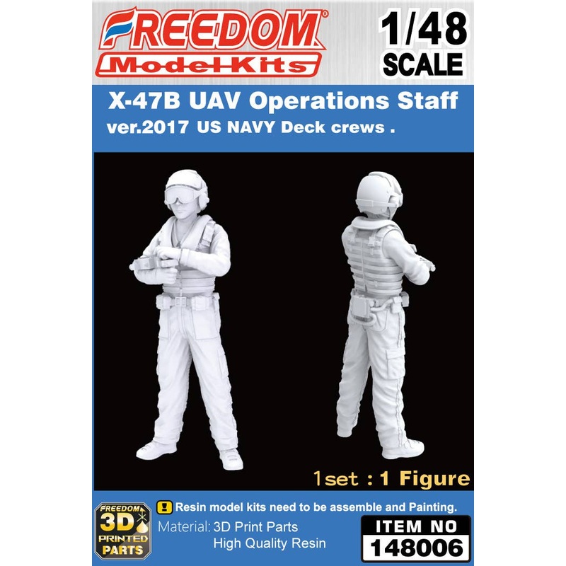 1/48 X-47B UAV Operations Staff ver. 2017-US NAVY Deck Crew Figures