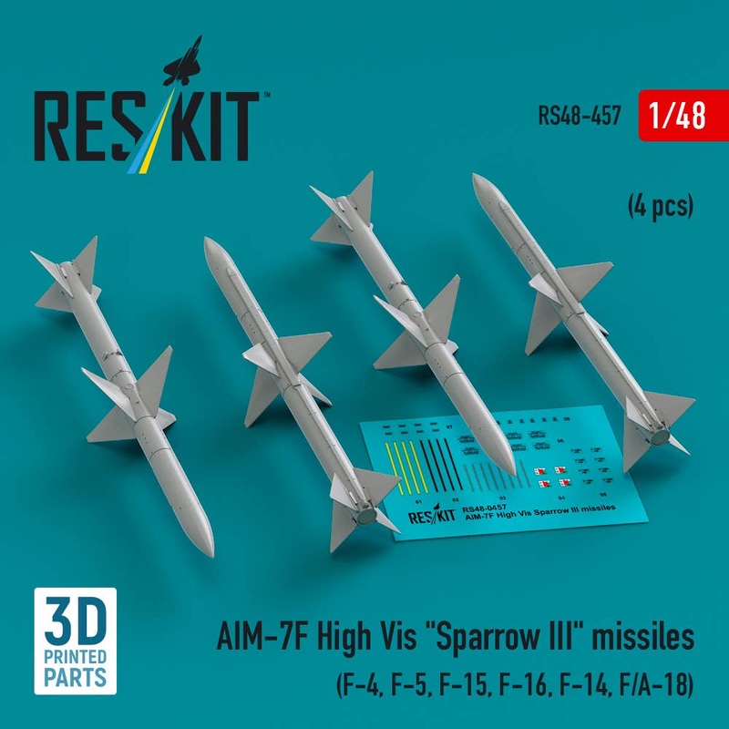 1/48 AIM-7F High Vis Sparrow III missiles (4 pcs)