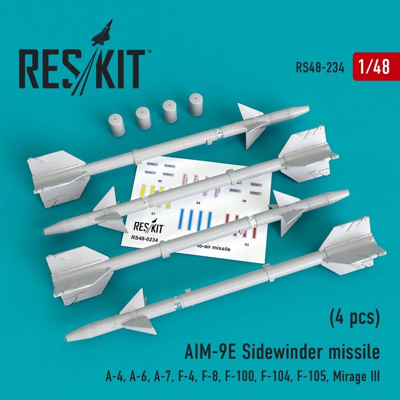 1/48 Aim-9E Sidewinder Missile w/Remove Before Flight Cover (4 pcs)