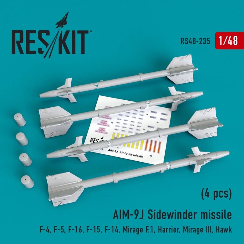 1/48 Aim-9J Sidewinder Missile w/Remove Before Flight Cover (4 pcs)