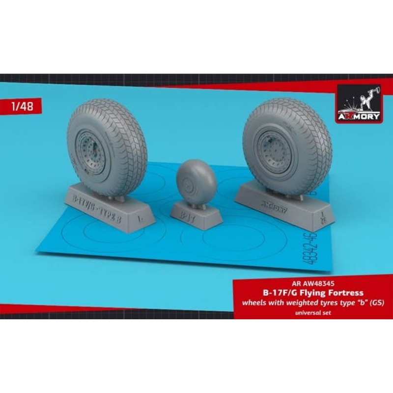1/48 B-17F/G Flying Fortress wheels w/ weighted tires type "b" (GS)