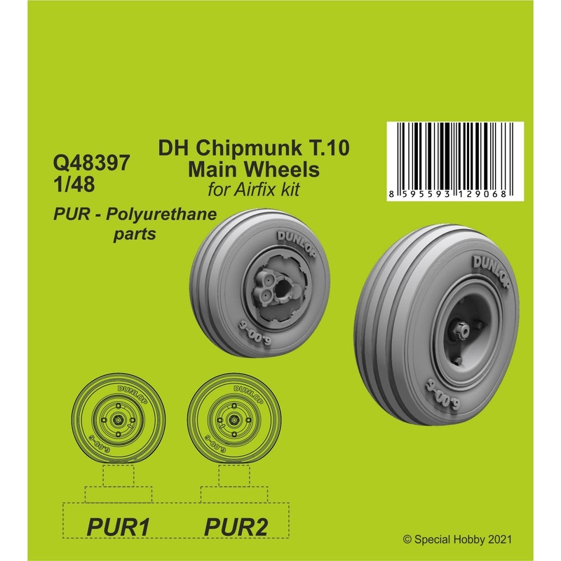 1/48 DH Chipmunk T.10 Main Wheels for Airfix kit