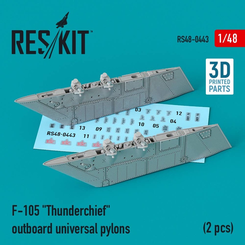 1/48 F-105 Thunderchief outboard universal pylons (2 pcs) (3D Printed)