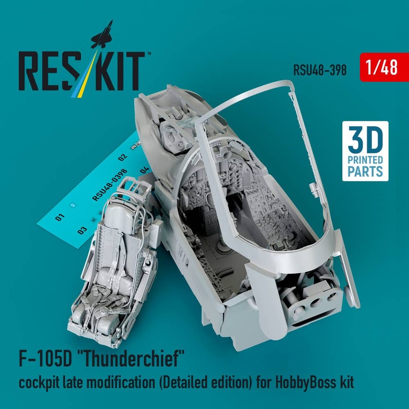 1/48 F-105D Thunderchief cockpit late modification (Detailed edition) for HobbyBoss kit (3D Printed)