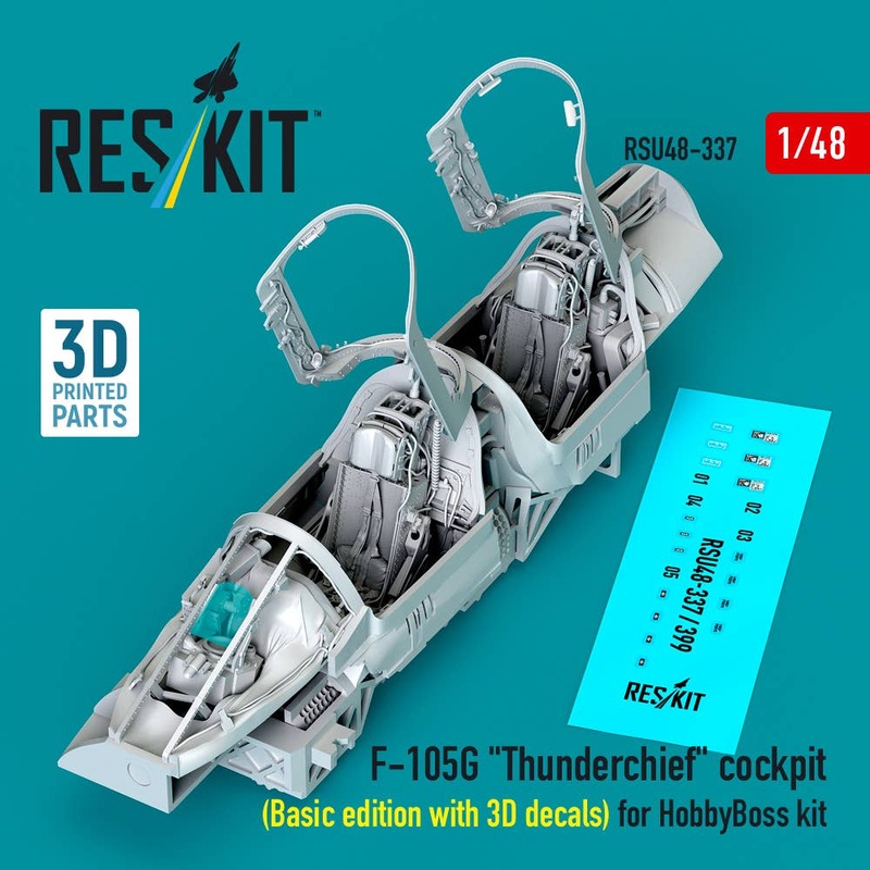 1/48 F-105G Thunderchief cockpit (Basic edition with 3D decals) for HobbyBoss kit