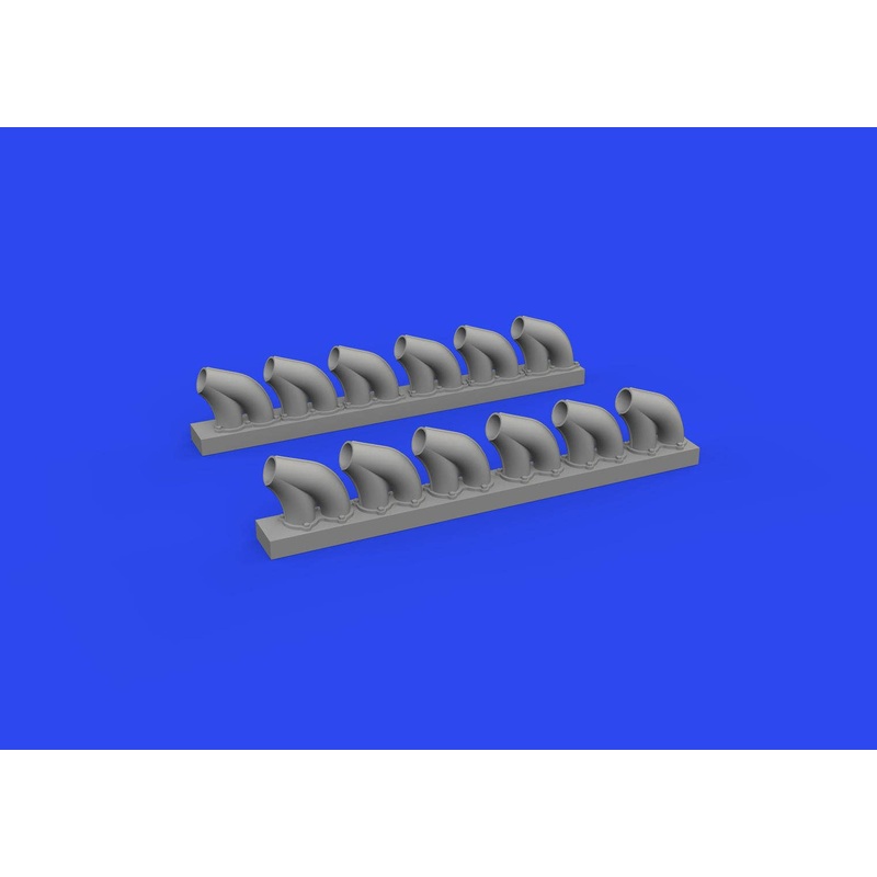1/48 P-39 exhaust stacks rounded PRINT Brassin (for EDUARD)