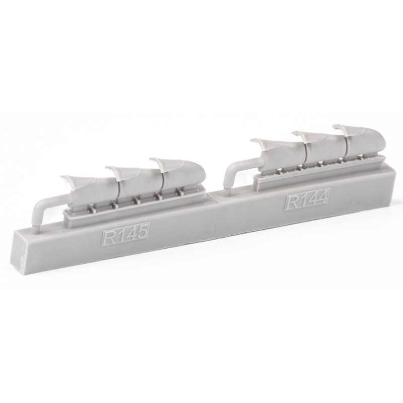 1/48 Spitfire Mk.V three-stacks exhausts fishtail for Eduard