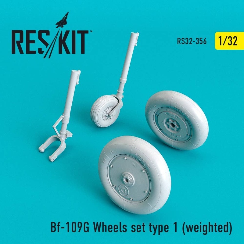 1/32 Bf-109G wheels set type 1 (weighted) (for Zoukei-Mura, Trumpeter, Revell)