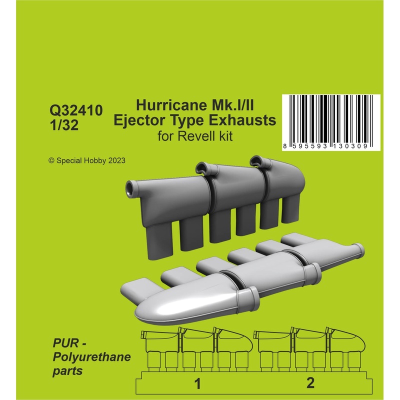 1/32 Hurricane Mk.I/II Ejector Type Exhausts