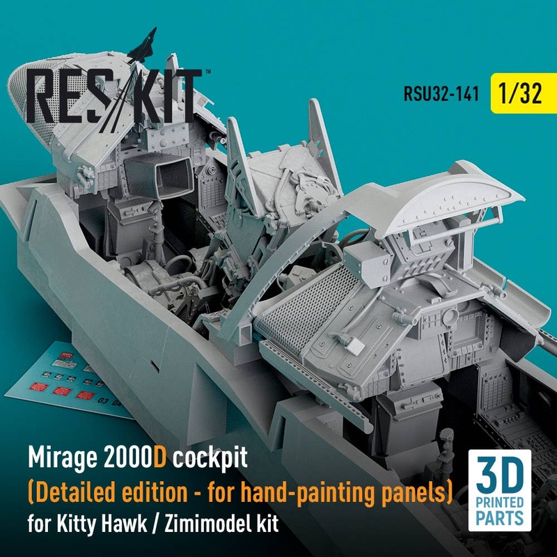 1/32 Mirage 2000D cockpit (Detailed edition) for Kitty Hawk / Zimimodel kit (3D Printed)