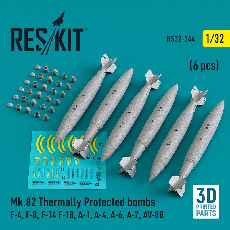 1/32 Mk.82 thermally protected bombs (6 pcs)(3D Printed)