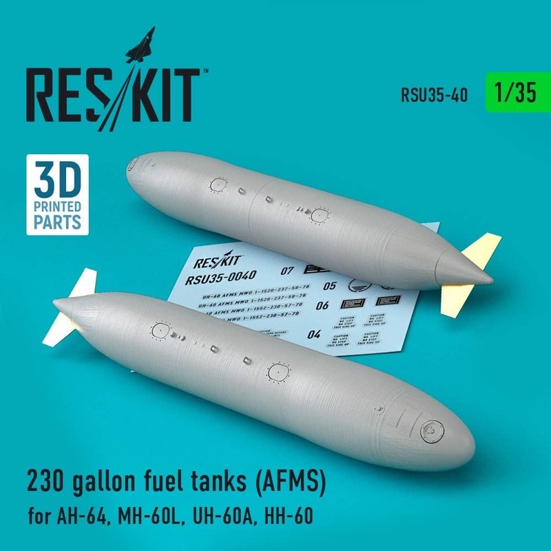 1/35 230 gallon fuel tanks (AFMS) for AH-64, MH-60L, UH-60A, HH-60 (2 pcs) (3D printing)
