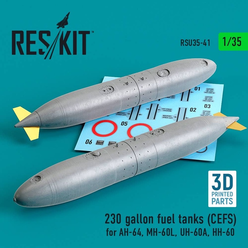 1/35 230 gallon fuel tanks (CEFS) for AH-64, MH-60L, UH-60A, HH-60 (3D Printing) (2 pcs)