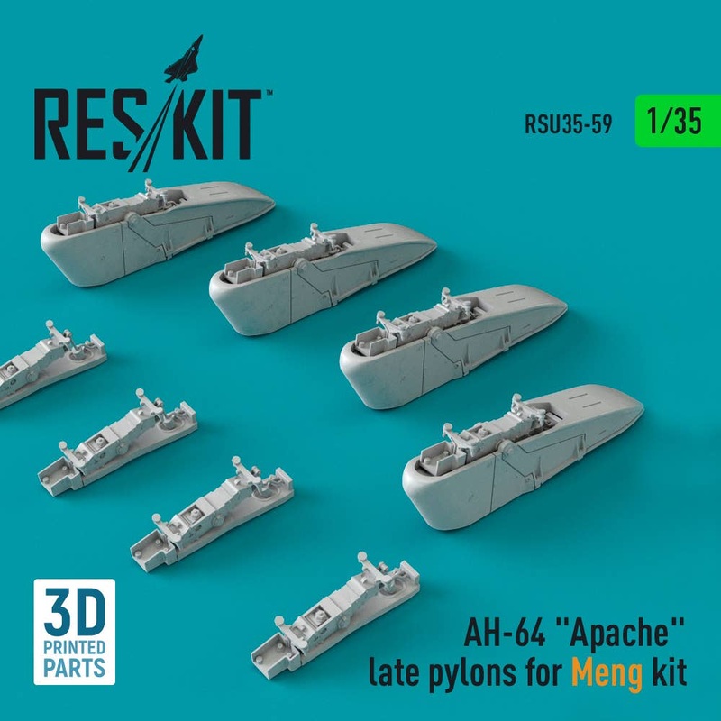 1/35 AH-64 Apache late pylons for Meng kit (3D Printed)