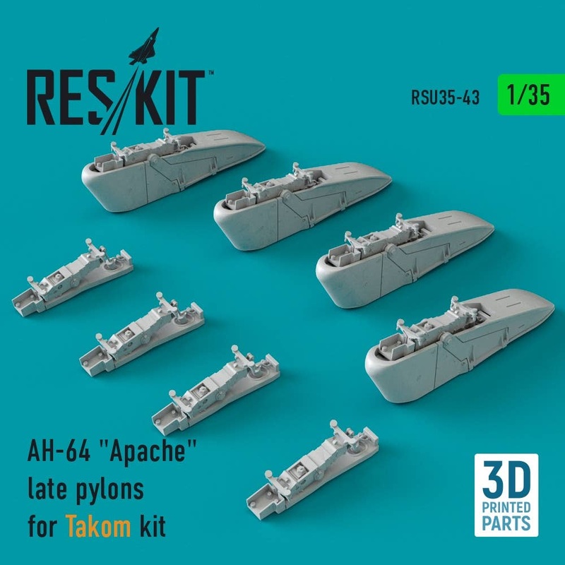 1/35 AH-64 Apache late pylons for Takom kit (3D Printing)