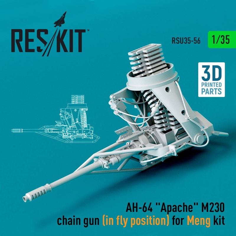 1/35 AH-64 Apache M230 chain gun (in fly position) for Meng kit (3D Printed)
