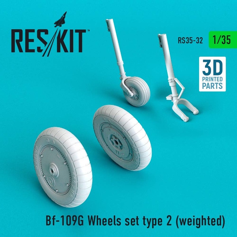 1/35 Bf-109G Wheels set type 2 (weighted) (for Border Model)
