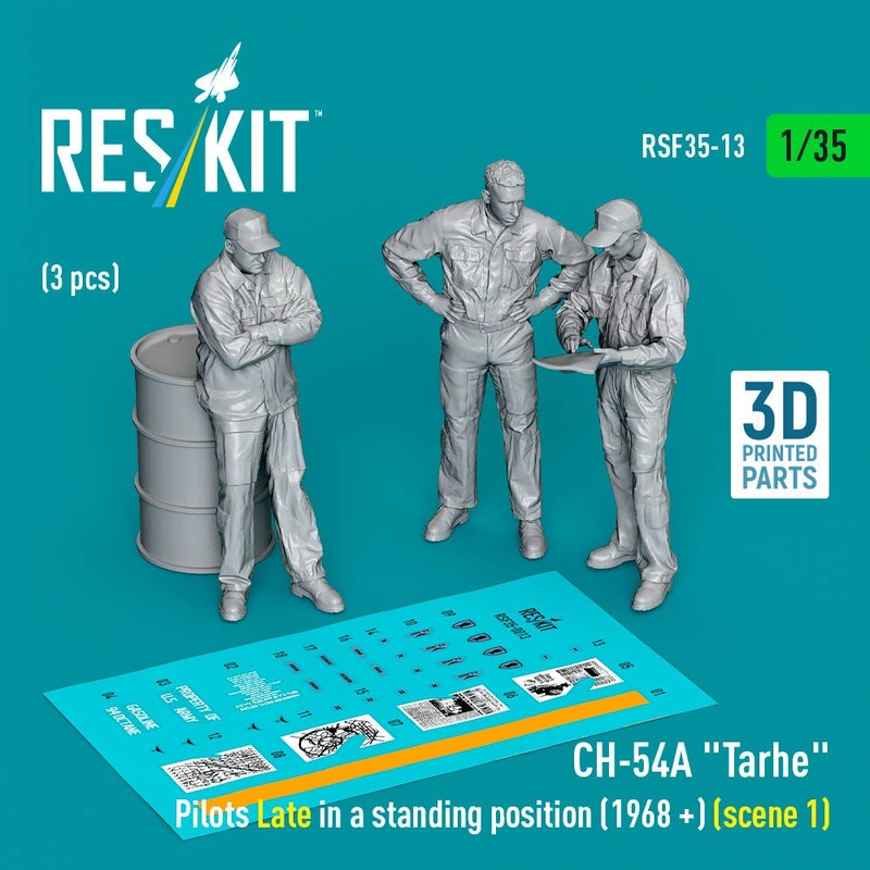 1/35 CH-54A Tarhe pilots Late in a standing position (1968 +) (scene 1) (3 pcs)