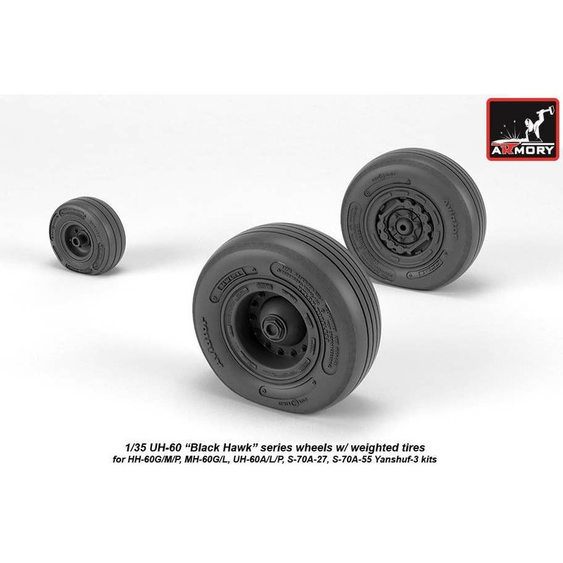 1/35 UH-60 Black Hawk Wheels w/Weighted Tires
