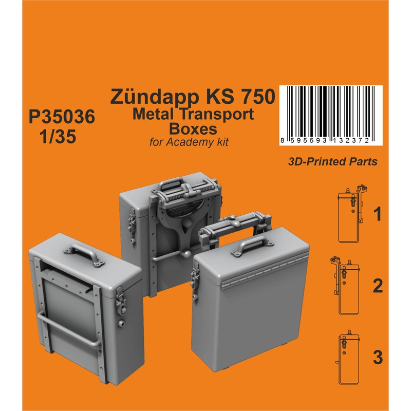 1/35 Zundapp KS 750 Metal Transport Boxes / for Academy kit