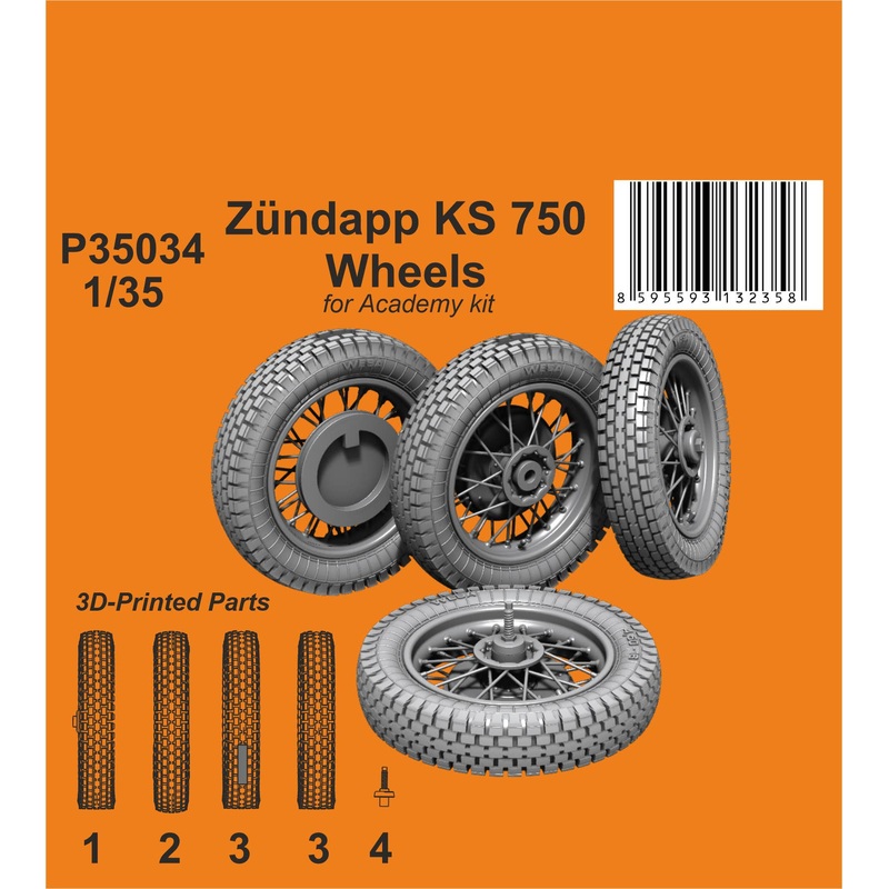 1/35 Zundapp KS 750 Wheels / for Academy kit