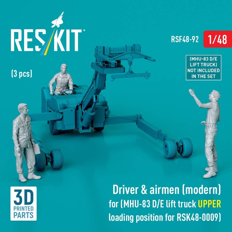 1/48 Driver & airmen (modern) (3 pcs) (MHU-83 D/E lift truck UPPER loading position for RSK48-0009)