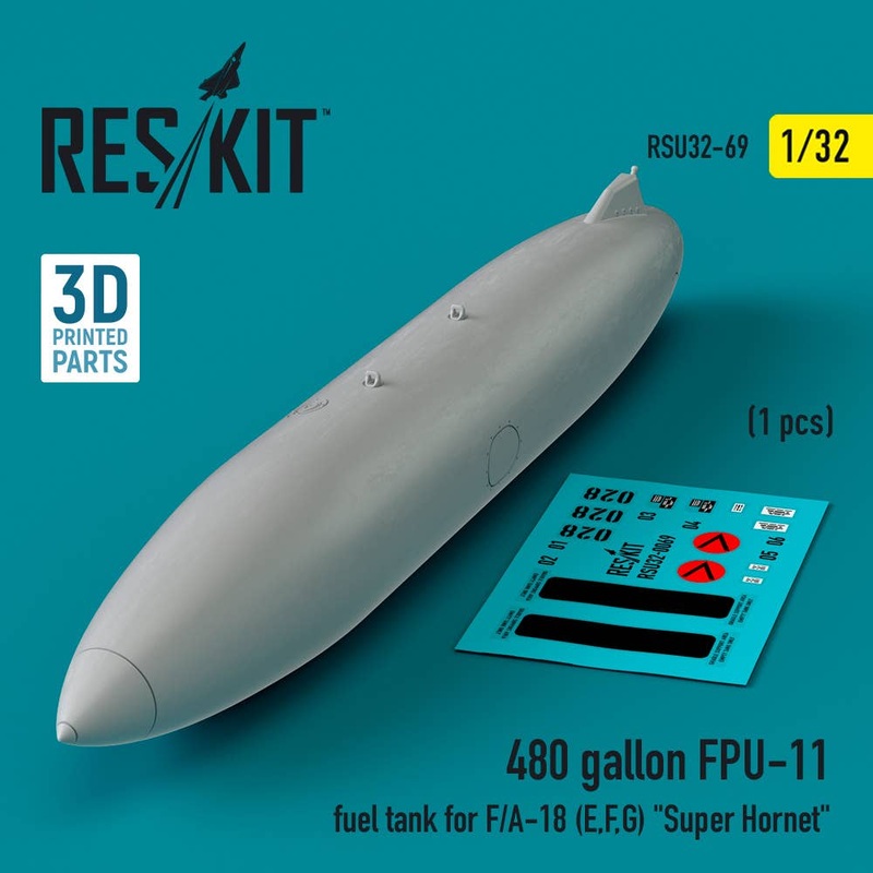 1/32 480 gallon FPU-11 fuel tank for F/A-18 (E,F,G) Super Hornet (1 pcs) (3D Printed)