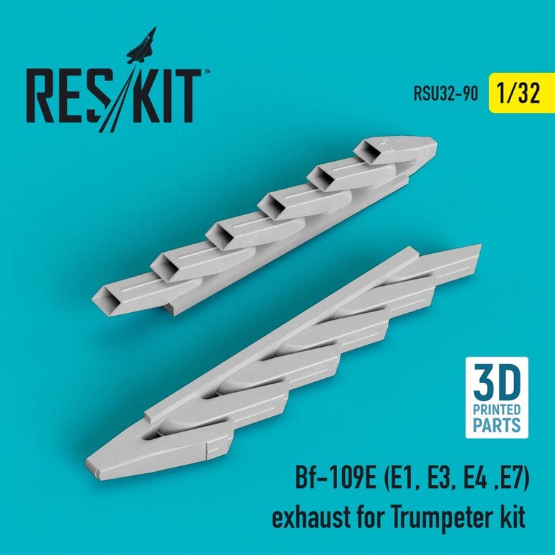1/32 Bf-109E (E1,E3,E4,E7) exhaust for Trumpeter kit (3D printing)