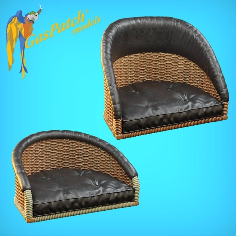 1/32 British Wicker Seat Full Back - Short and Tall Big, leather pad