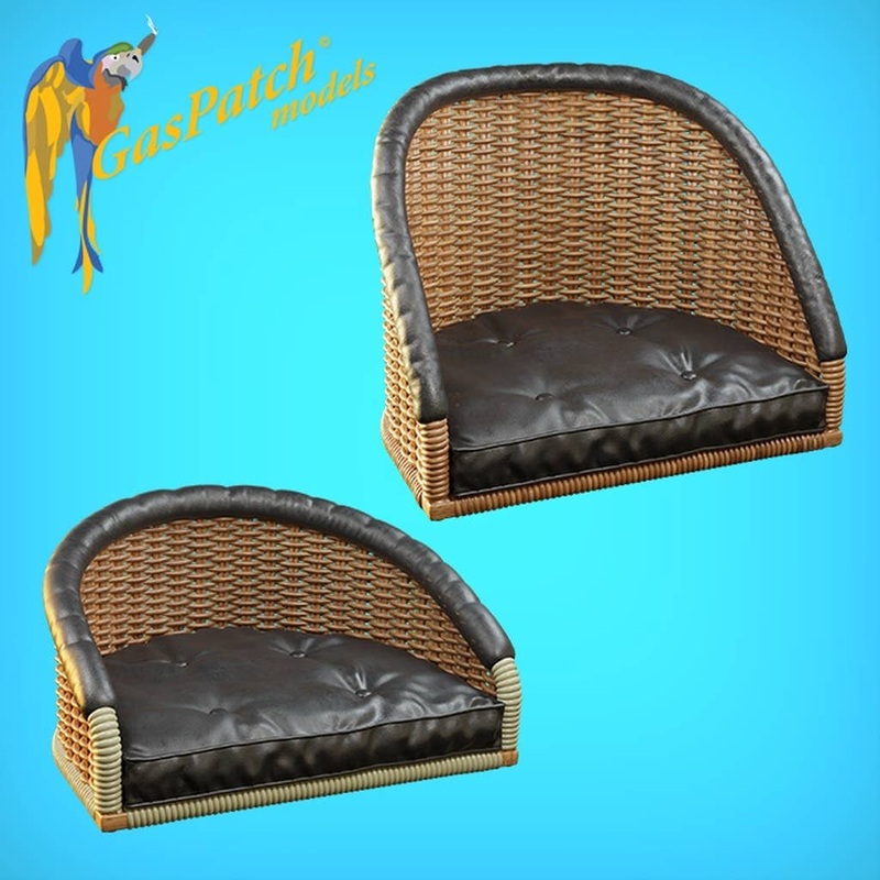 1/32 British Wicker Seat Full Back - Short and Tall , Small leather pad