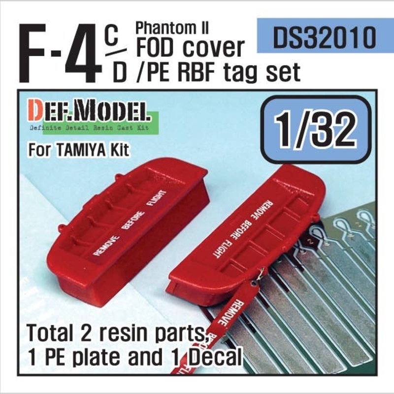 1/32 F-4C/D Phantom II FOD cover + PE RBF tag Set for Tamiya