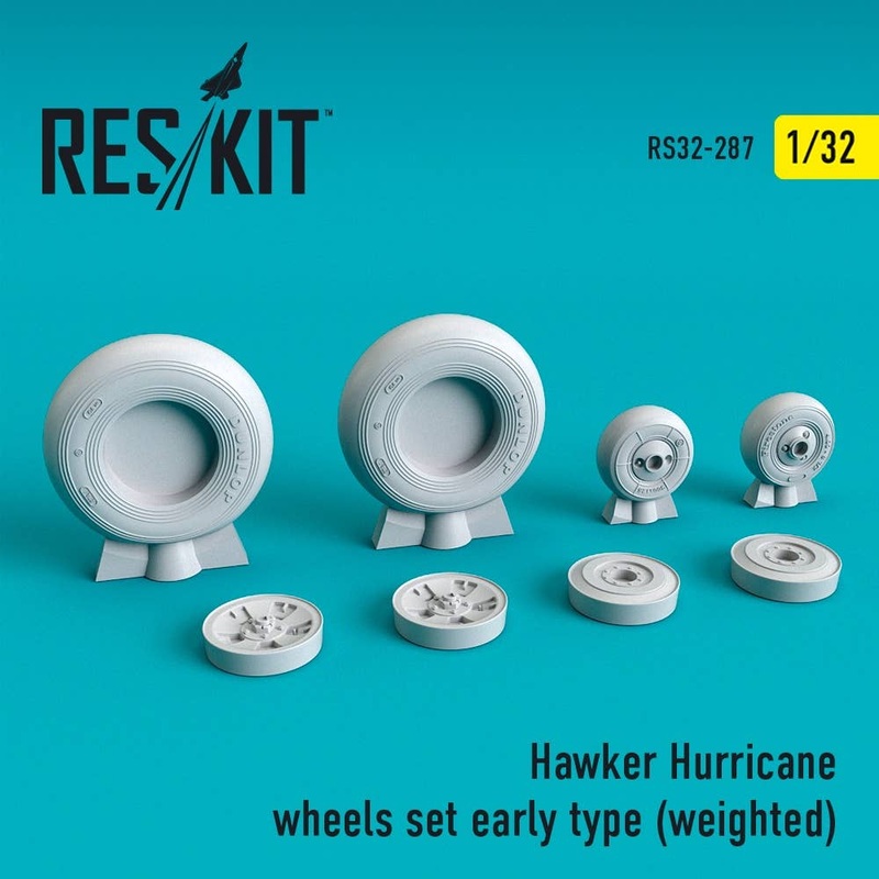 1/32 Hawker Hurricane wheels set early type  (weighted)