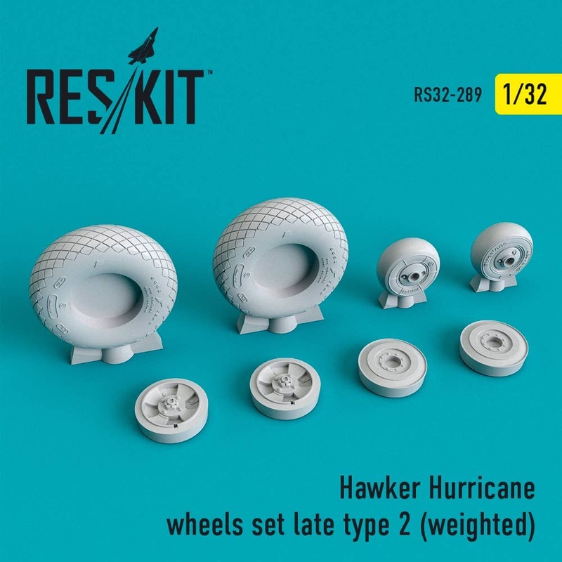 1/32 Hawker Hurricane wheels set late type 2 (weighted)