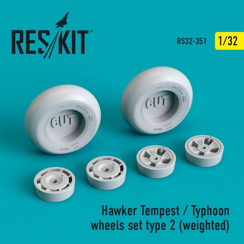 1/32 Hawker Tempest/Typhoon wheels set type 2 (weighted)