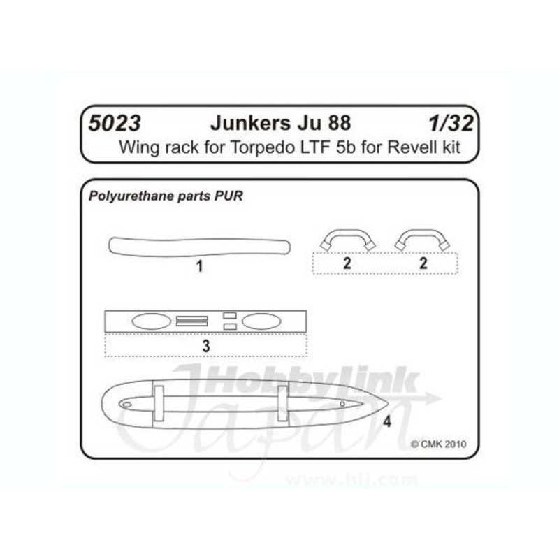 1/32 Junkers Ju88A Wing Rack for TorpedoLTF5b for Revel