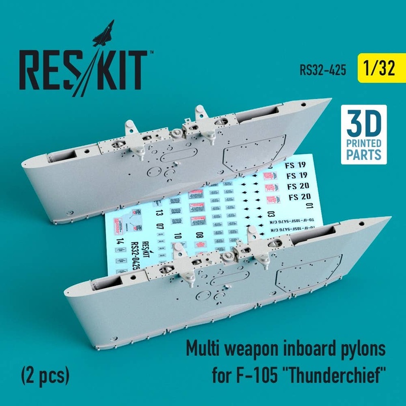 1/32 Multi weapon inboard pylons for F-105 Thunderchief (2 pcs) (3D Printing)