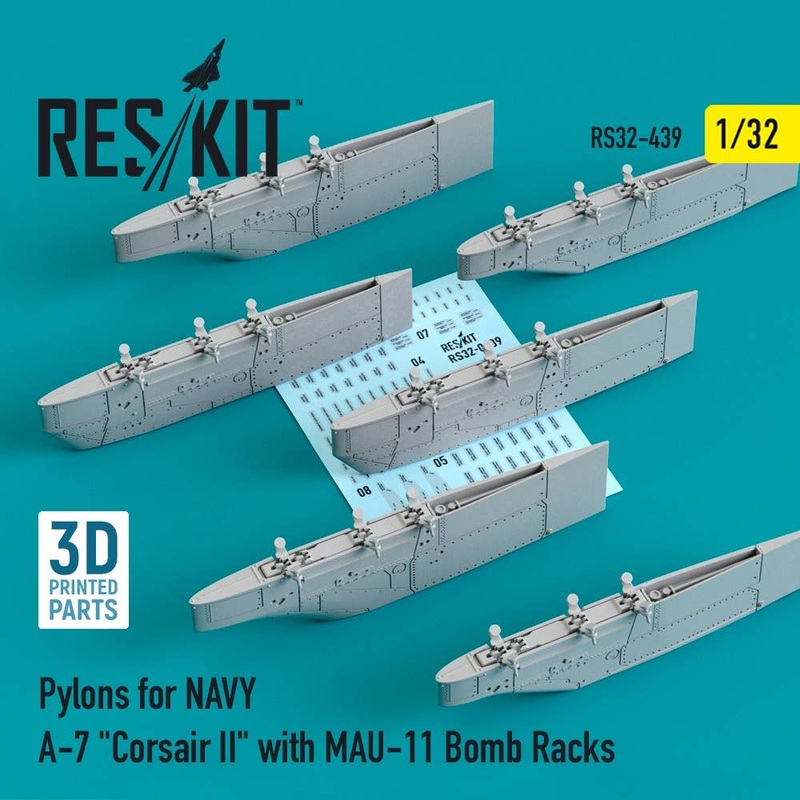 1/32 Pylons for NAVY A-7 Corsair II with MAU-11 Bomb Racks (3D Printing)