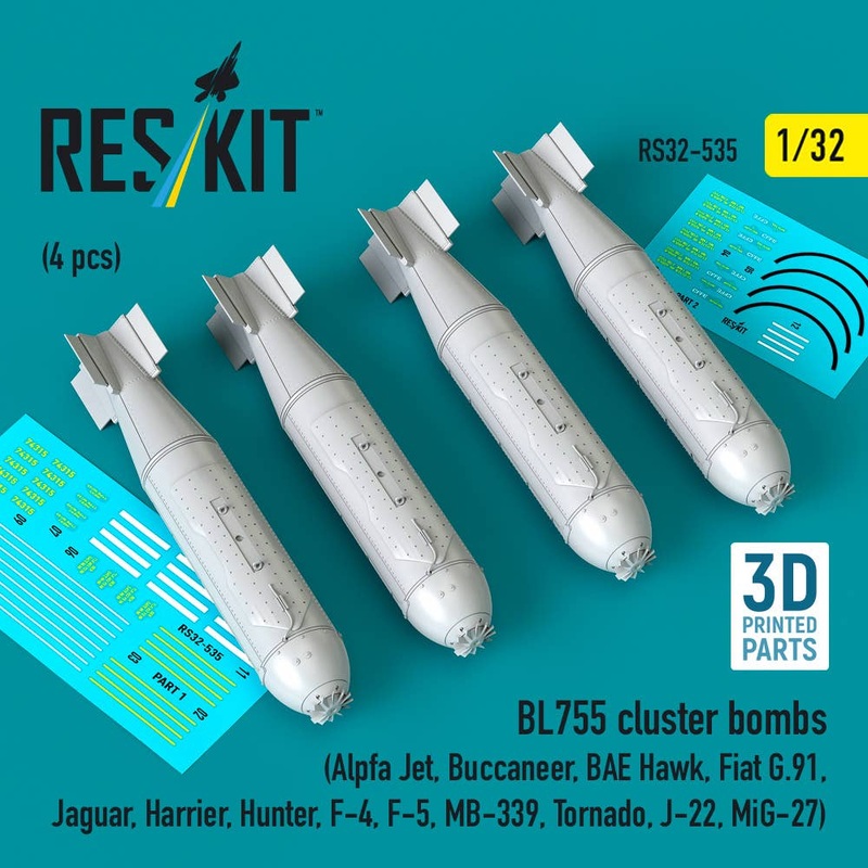 1/32 BL755 cluster bombs (4 pcs) (3D Printed)