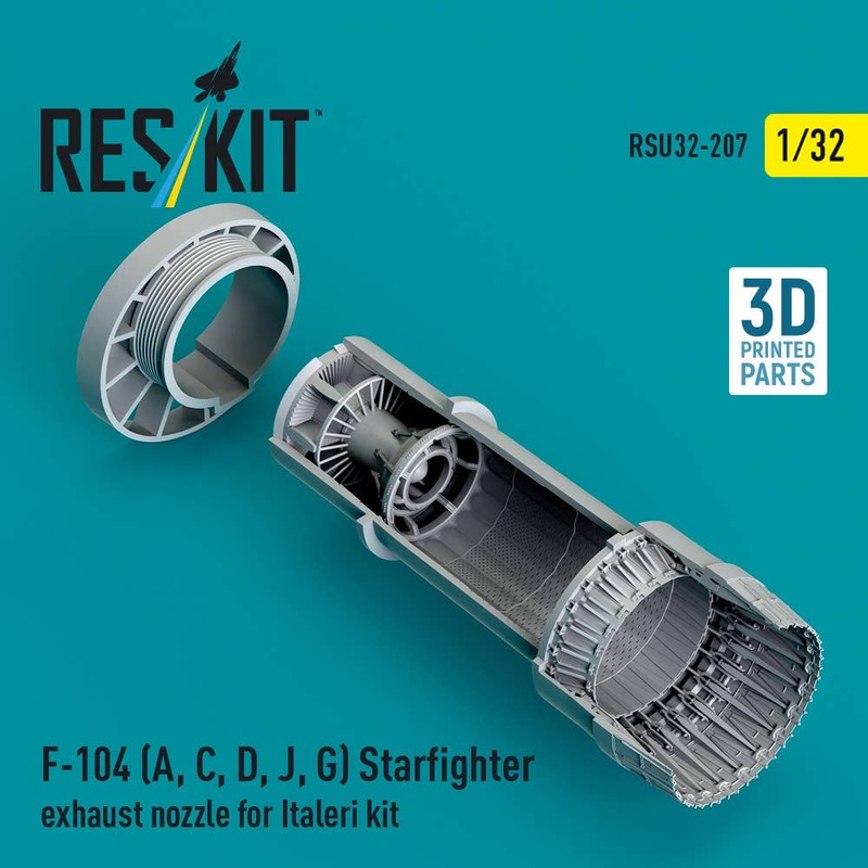 1/32 F-104 (A, C, D, J, G) Starfighter exhaust nozzle for Italeri kit (3D Printed)