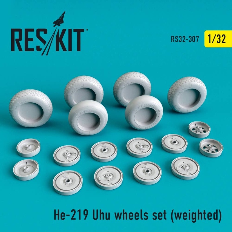 1/32 He-219 Uhu wheels set  (weighted) for Ravall
