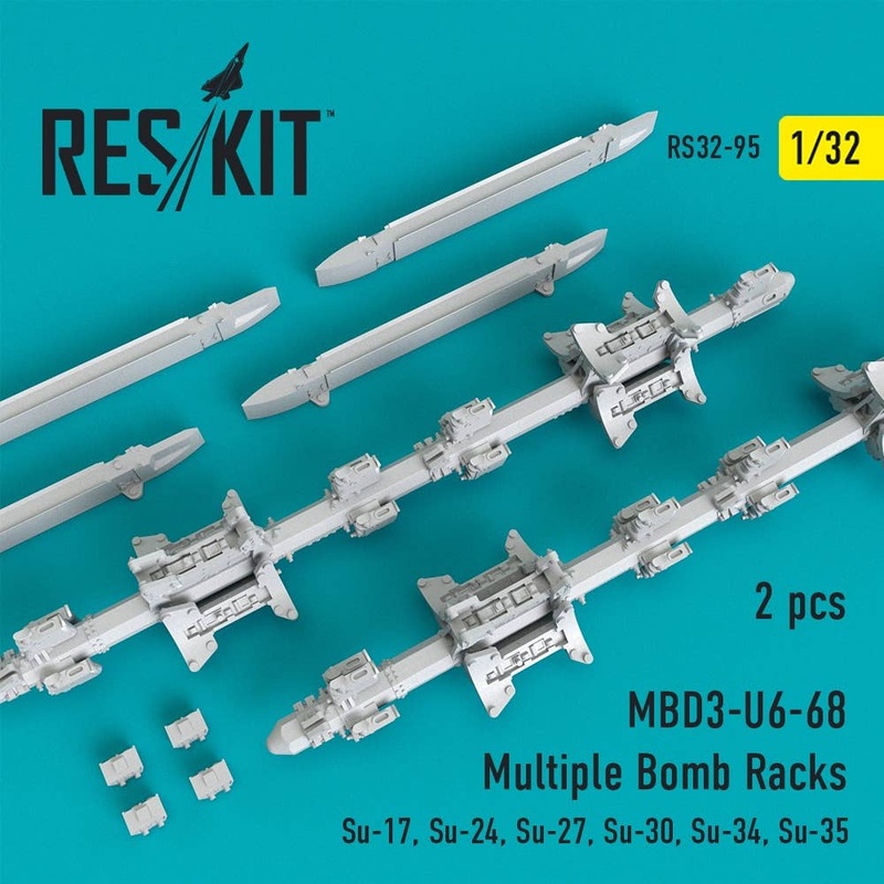 1/32 MBD3-U6-68 Multiple Bomb Racks (2pcs) (Su-17, Su-24, Su-27, Su-30, Su-34, Su-35)