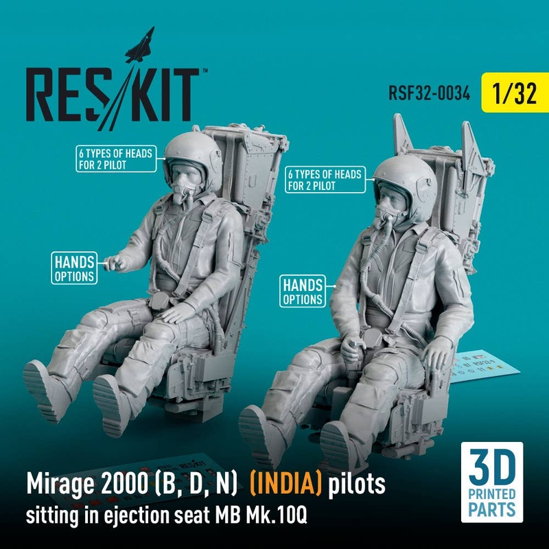 1/32 Mirage 2000 (B, D, N) (INDIA) pilots sitting in ejection seat MB Mk.10Q (2 pcs) (3D Printed)