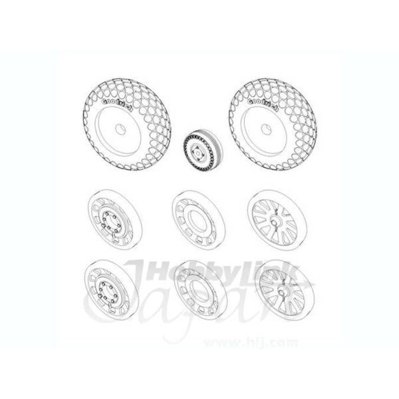 1/32 P-51D Mustang Wheels (Oval)