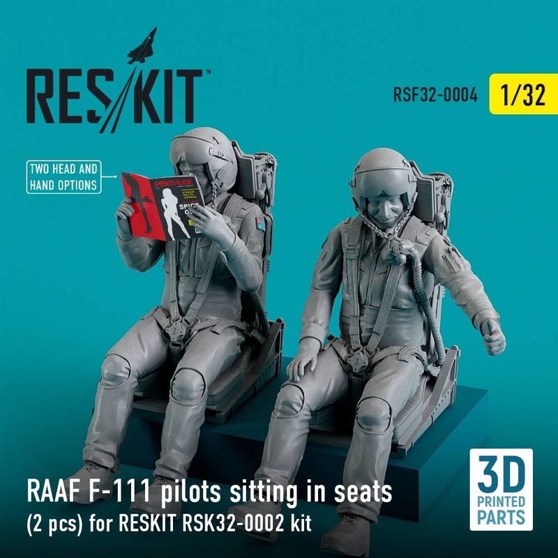 1/32 RAAF F-111 pilots sitting in seats (2 pcs) for RESKIT RSK32-0002 kit (3D Printing)
