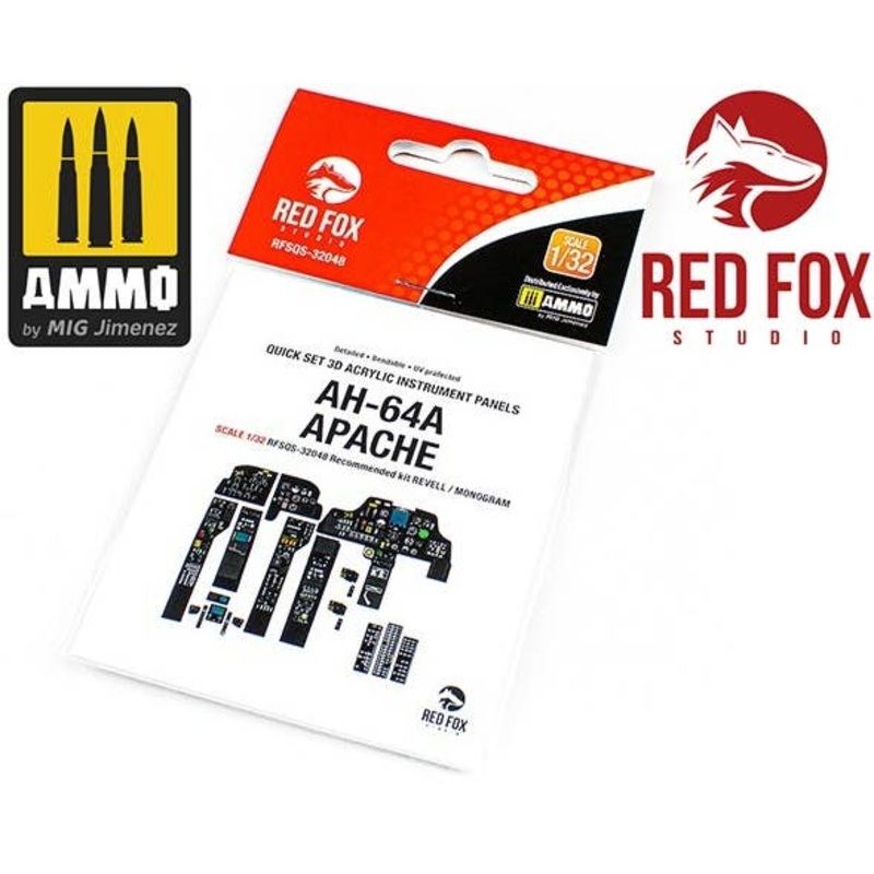 1/32 AH-64A 3D Acrylic Instrument Panel For Apache for Revell